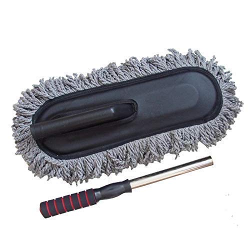 Microfiber Car Cleaner Washable Duster/Brush with Grip Expandable Handle, Grey Color
