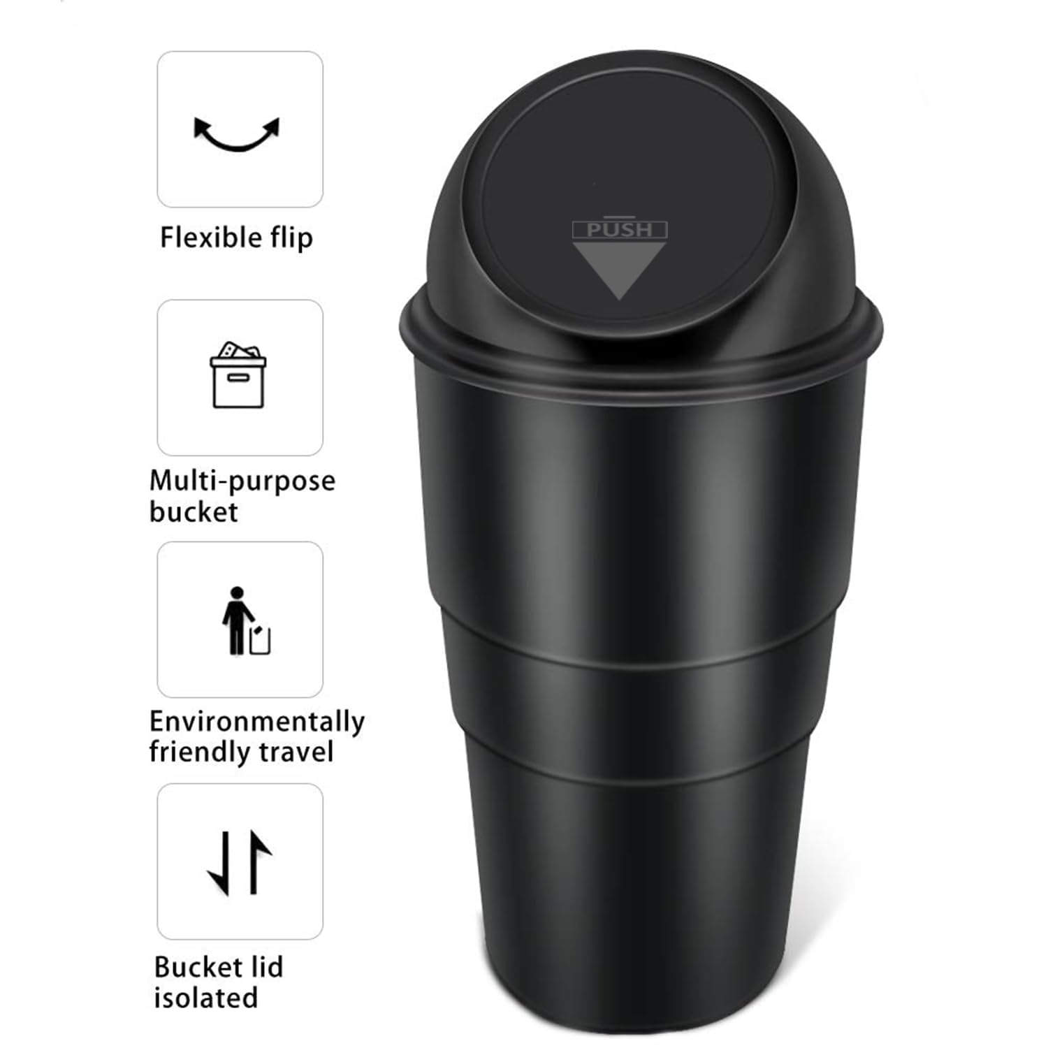 Oblivion Car Dustbin | Dustbin For Car | Car Trash Bin | Car Bin | Car Trash Can | Car Bin Trash | Mini Car Trash Bin | Portable Trash Can For Car, Home, Office (Black)