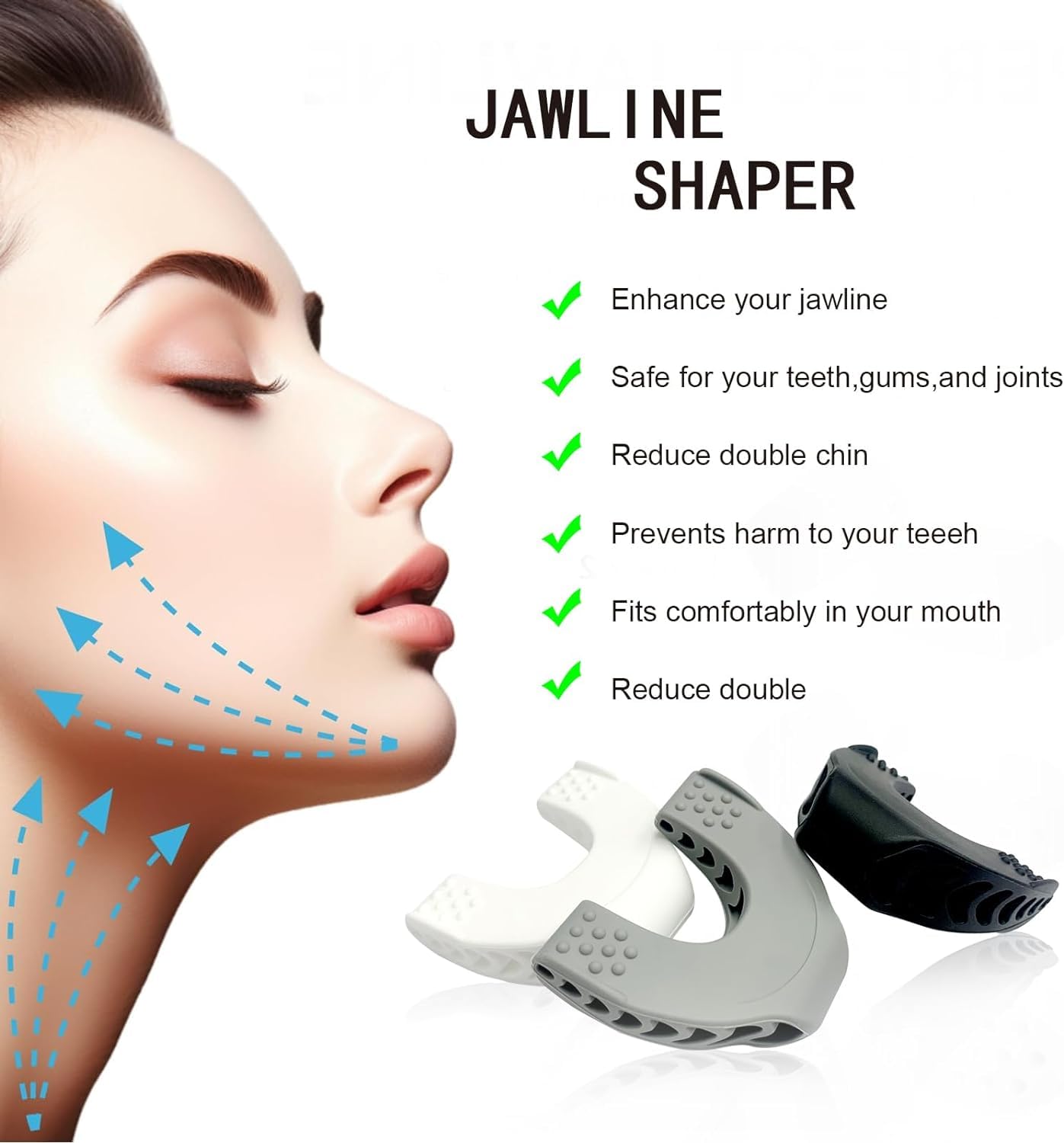 COOFANDY 1 pc Jaw Exerciser for Men Women, Tighten, Tone & Strengthen, Target your jawline, chin, lips and cheekbone, Facial Exerciser for Beginner, Intermediate & Advanced User, Double Chin Reducer