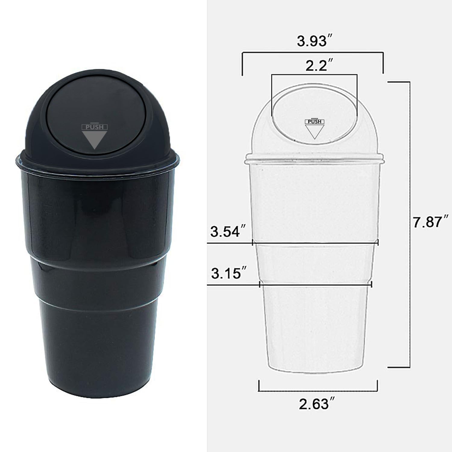 Oblivion Car Dustbin | Dustbin For Car | Car Trash Bin | Car Bin | Car Trash Can | Car Bin Trash | Mini Car Trash Bin | Portable Trash Can For Car, Home, Office (Black)