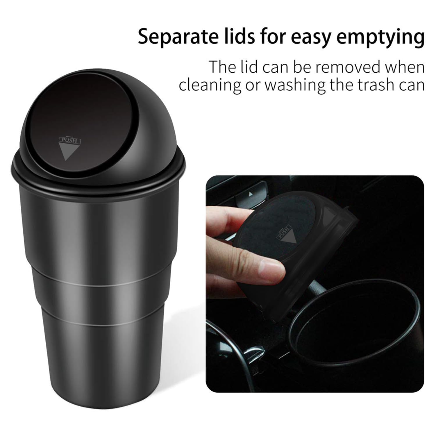 Oblivion Car Dustbin | Dustbin For Car | Car Trash Bin | Car Bin | Car Trash Can | Car Bin Trash | Mini Car Trash Bin | Portable Trash Can For Car, Home, Office (Black)