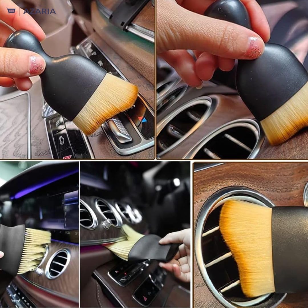 Sounce Car Interior AC Vents Cleaning Brush Combo 2 Pcs Pack Detailing Soft Brush, Dusting Tool for Automotive Accessory Car Cleaning Brush, Anti Scratch for AC Vent, Dashboard, Leather Seat (Combo)