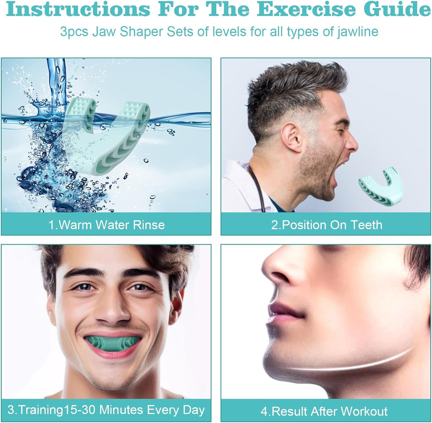 COOFANDY 1 pc Jaw Exerciser for Men Women, Tighten, Tone & Strengthen, Target your jawline, chin, lips and cheekbone, Facial Exerciser for Beginner, Intermediate & Advanced User, Double Chin Reducer